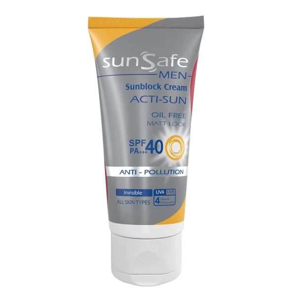 کرم ضد آفتاب فاقد چربی SPF40 آقایان سان سیف مناسب برای انواع پوست