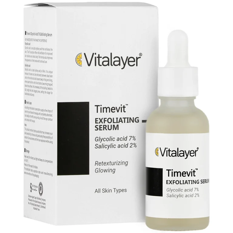 سرم لایه‌بردار ویتالیر مدل TimeVit با گلیکولیک اسید ۷٪