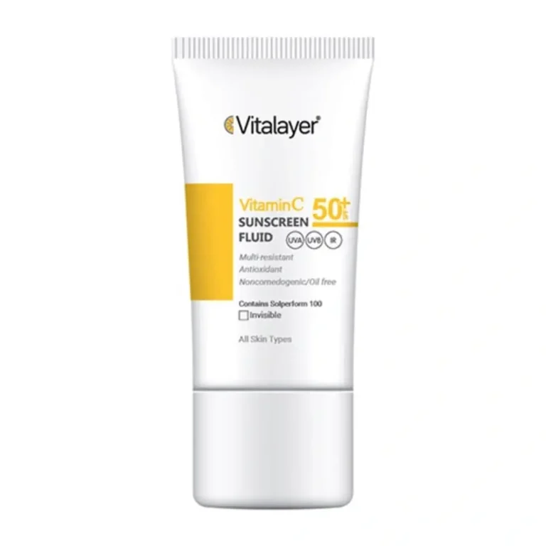 فلوئید ضد آفتاب ویتالیر مدل Vitamin C SPF50 حجم ۴۰ میلی‌لیتر