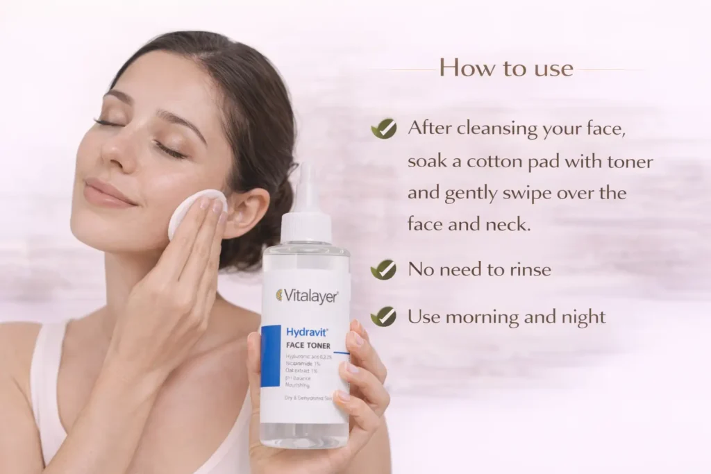 تونر صورت ویتالیر مدل Hydravit مناسب پوست خشک