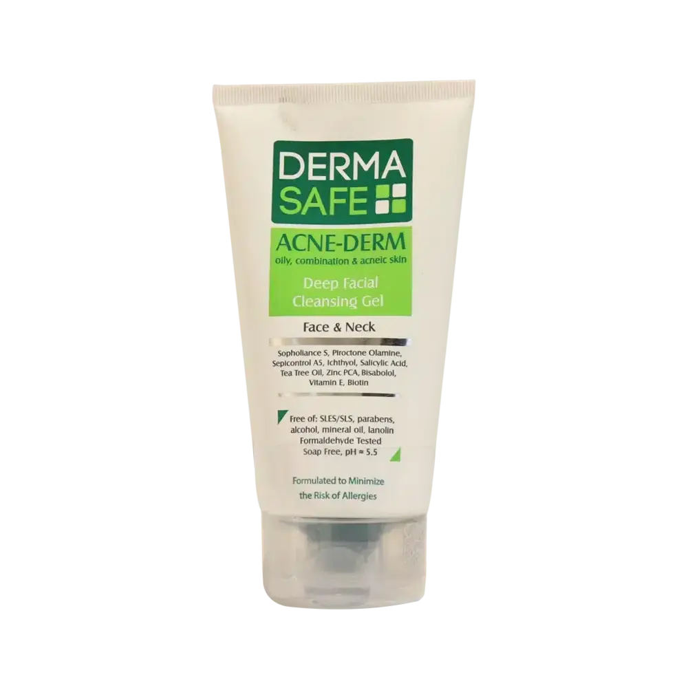ژل شستشوی عمقی صورت درماسیف مدل Acne-Derm مخصوص پوست چرب و آکنه‌ای ۱۵۰ میلی‌لیتر