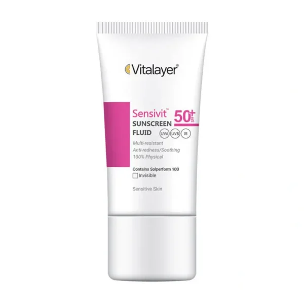 فلوئید ضدآفتاب ویتالیر مدل SensiVit SPF50 بیرنگ