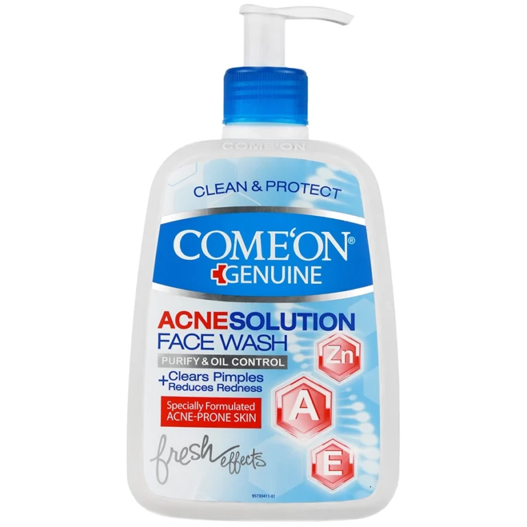 ژل شستشوی صورت کامان مدل Acne Solution مناسب پوست‌های چرب و جوش‌دار
